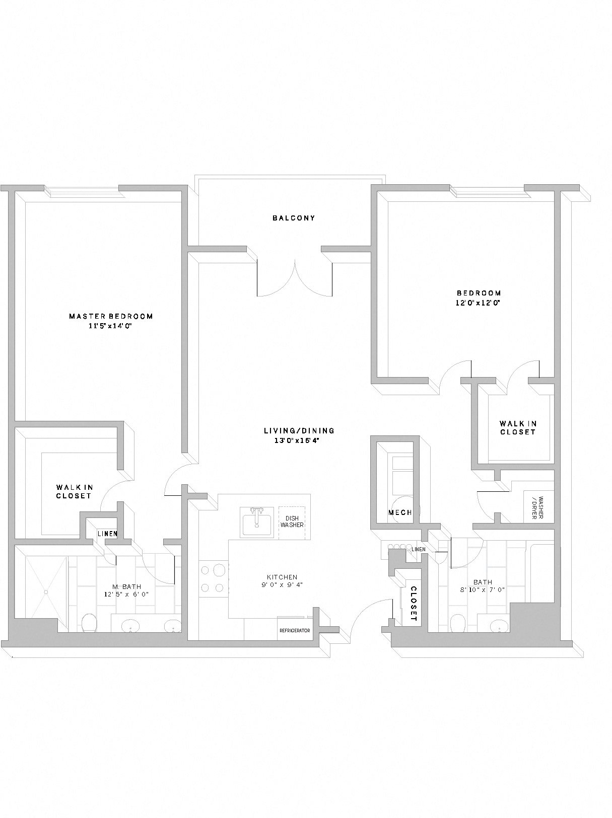 Floor Plan B1 2 Bed 2 Bath B1 Floor Plan 14